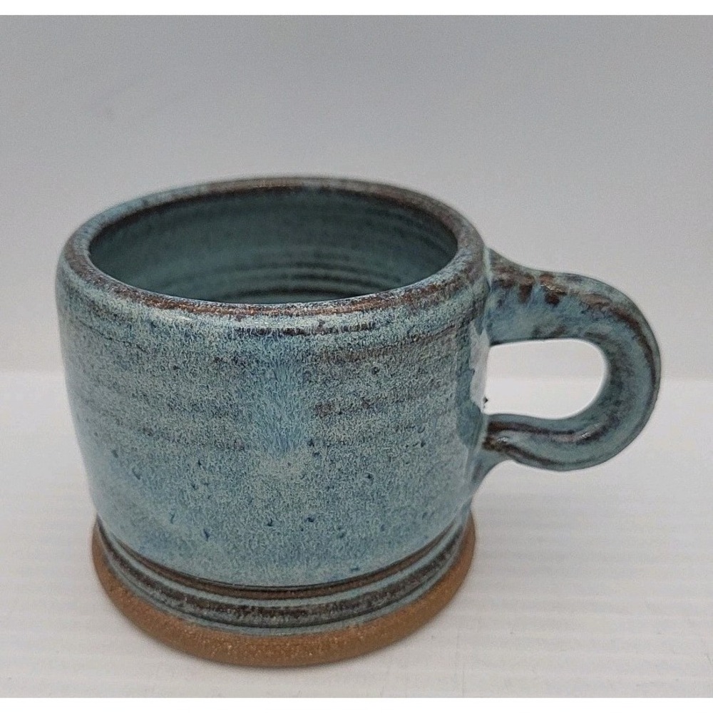 Handmade Blue Earthtones Ceramic‎ Clay Pottery Mug Signed